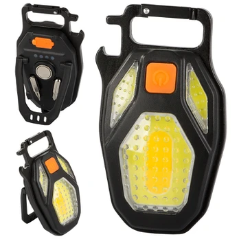 Bailong Led light cob key ring opener magnet usb torch