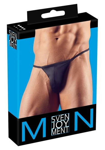Svenjoyment vyriški stringai, mini kirpimo, blizgūs juodi, XL