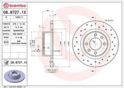 Stabdžių diskas BREMBO 08.8727.1X