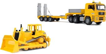 Bruder MAN TGA Tieflader mit Cat Bulldozer kaina