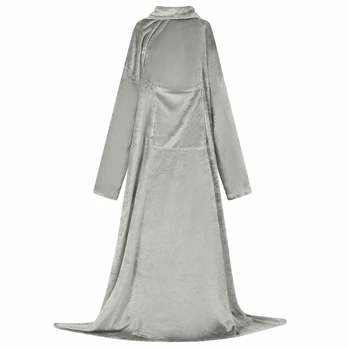 Antklodė-džemperis su gobtuvu Pilka Flanelė