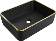 Praustuvas Mexen Catia 48 cm, Juodas matt/Gold edge kaina