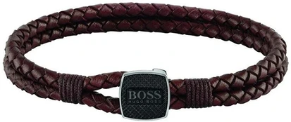 Hugo Boss Stilinga apyrankė iš rudos odos 1580048