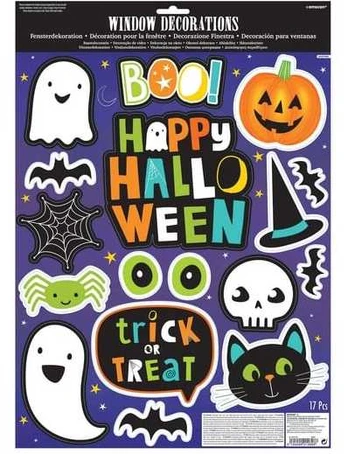 Amscan Halloween Friends vindue stickers