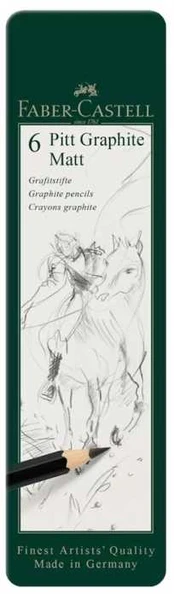 FABER-CASTELL Bleistift Pitt Graphite Matt 6er Dėklas