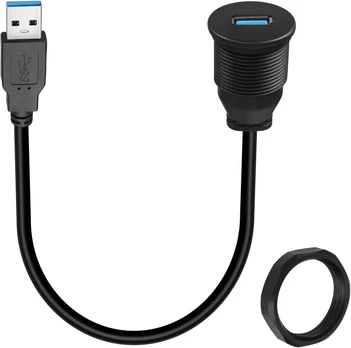 Usb 3.0 prailginimo laidas su tvirtinimu, 5gbps, 30cm