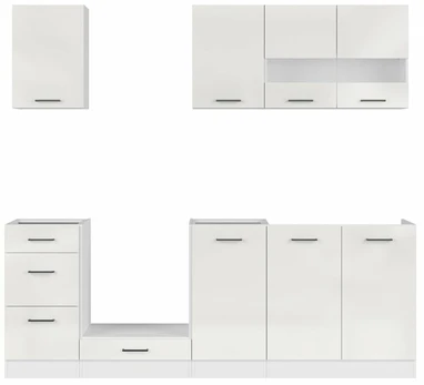 Virtuvės baldų komplektas Junona Line, baltas, 2.2 m