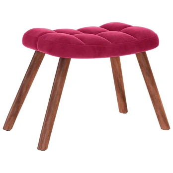 supama kėdė su taburete Wine Red Velvet