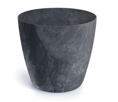 Plastikinis vazonas MATE BETON EFFECT, antracito sp., 14 x 13 cm