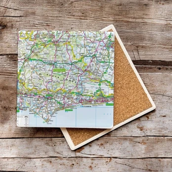 OS Map Ceramic Single Coaster - South Downs National Park
