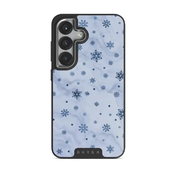 Ice Queen - Snowflakes Samsung Galaxy S25 Case, Elite Dark (Magnetic) / Silver