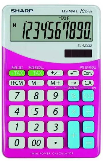Sharp Kalkulator EL-M332BPK, spalva rožinė i balta, biurkowy, 10 miejsc