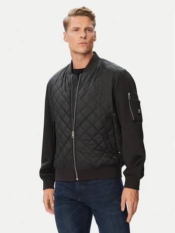 HUGO Bomber striukė Bilaro2631 50562737 Juoda Regular Fit