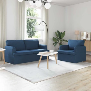 Sofa 2 pcs Mėlyna 162 x 80 x 85 cm audinys