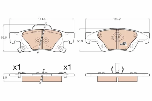 TRW GDB4448 Brake pad set