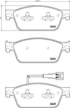 Stabdžių trinkelių rinkinys, diskinis stabdys BREMBO P85141