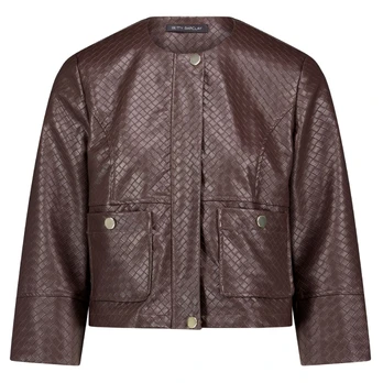 Švarkas moterims, Ruda, Short-sleeved blazer jacket