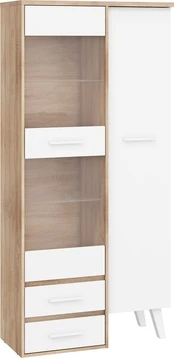 Vitrina Nordis 2D2S, ąžuolo/baltos spalvos