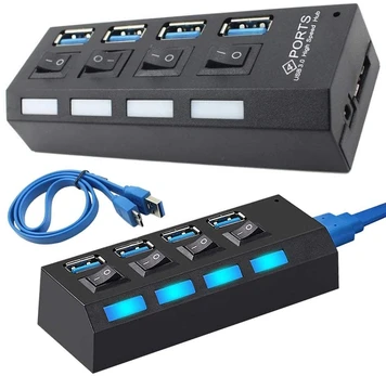 Kilimėlis USB šakotuvas su 4 USB 3.0 prievadais