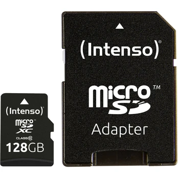 Intenso 128 GB Class 10 microSDXC atminties kortelė su adapteriu