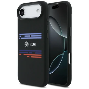 Dėklas BMW M Silicon Horizontal Line MagSafe do iPhone Air juoda