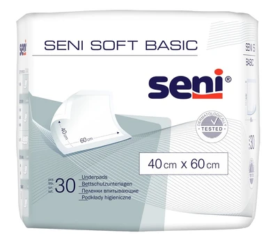 Apsauginis paklotas Seni Soft Basic, 40 cm x 60 cm, balta, 30 vnt.