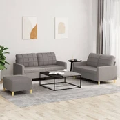 Sofa Sofos komplektas su pagalvėlėmis, 3 dalių, taupe, audinys kaina