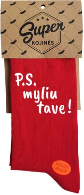 Kojinės "P.S. myliu tave!"