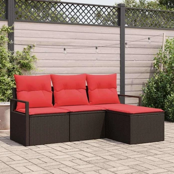 Sofos komplektas 4 pcs Ruda poliratanas