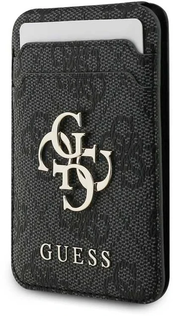 Dėklas Guess 4G Metal Logo MagSafe Cardslot Stand Juodas
