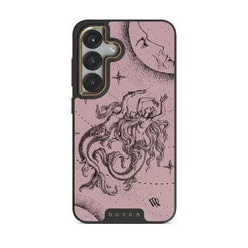 Virgo - Samsung Galaxy S25 Case, Elite Dark (Magnetic) / Gold / Pink