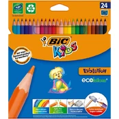 Spalvotieji pieštukai Bic Evolution, 24 vnt. kaina