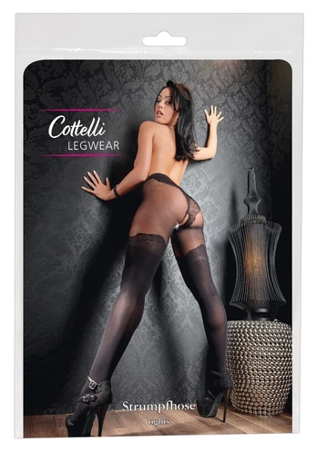 Cottelli legwear Crotchless Tights 3 Prisegamos kojinės