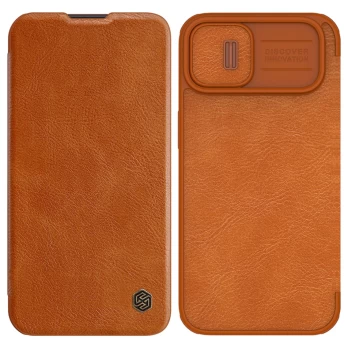 Dėklas Nillkin Qin Pro Leather Case iPhone 14 Plus Rudas