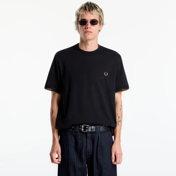 FRED PERRY Mesh Cuff Tshirt Black - Dydis S (M3438 102 Marškinėliai)