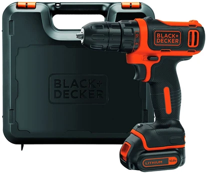Akumuliatorinis suktuvas-gręžtuvas Black & Decker BDCDD12K, 10.8 V, 1.5 Ah