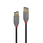 Kabelis LINDY 36763 USB3.2 EXTENSION 3M, ANTHRA kaina