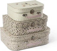 Smallstuff - Suitcase Set with Hearts, Birds and Flowers - L, M, S