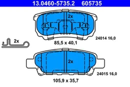 ATE 13.0460-5735.2 Brake pad set