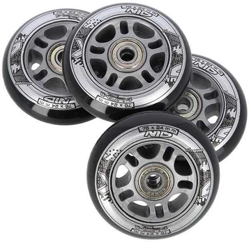 PU 76x24 82A Juodas N (4 vnt.) + ABEC-9 (8 vnt.) NILS EXTREME SET