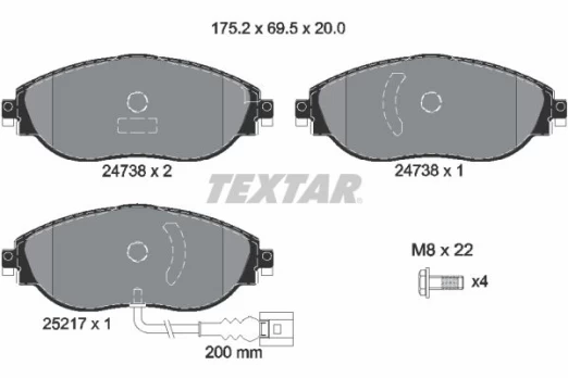 TEXTAR 2473801 Brake pad set