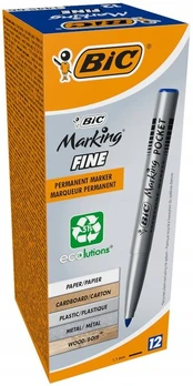 Bic žymeklis permanentinis Fine Pocket, mėlynas, 12 vnt.