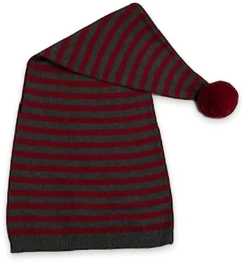 Kepurė Smallstuff - Pixie Hat, Stripes - Dark Raudona and Pilkas - 1-2 Years