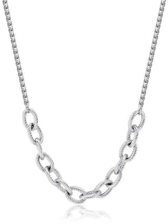 Sagapo Modern Chunky Steel Necklace SHK61
