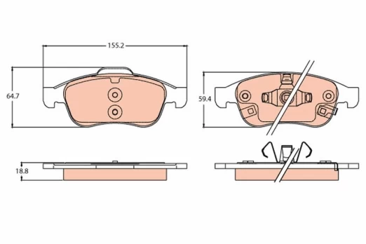 TRW GDB2111 Brake pad set