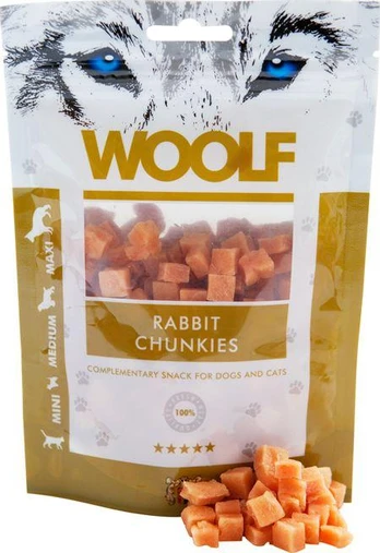 WOOLF triušiena Chunkies - dog and cat treat - 100 g