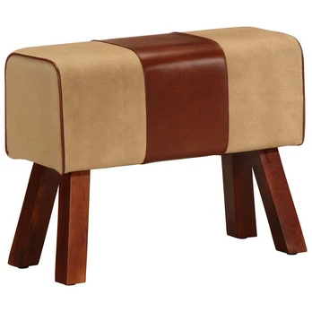 Gimnastikos arklys, rudas, 58cm, tikra oda ir mango masyvas