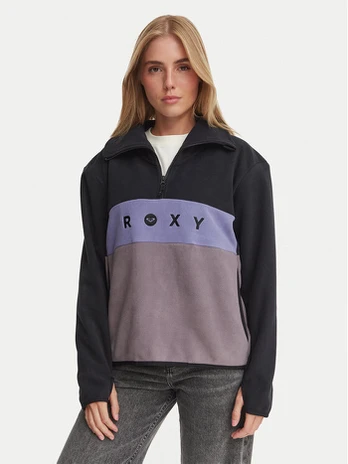 Roxy Fliso džemperis ERJFT05104 Juoda Regular Fit