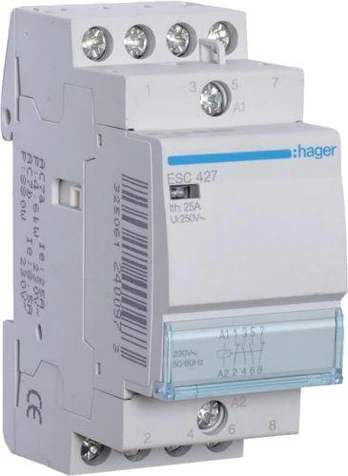 Hager modulinis kontaktorius 25A 2NO 2R 230V AC (ESC427)