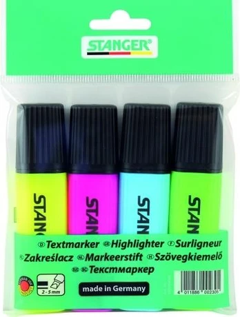 STANGER highlighter, 1-5 mm, set 4 pcs 180009000